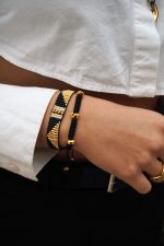 Lucky "5" macramé bracelet black - Image 2